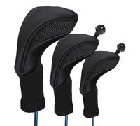 Yeahdor Extended Golf Headcover Full Protection Classic Design Fashion Style Fit for Driver Fairway Wood Hybrid Black 1 3 5 3Pcs/Set One Size