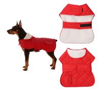 Yeahdor Heavy Duty Winter Dog Coat With Thick Padding Cold Weather Windproof Jacket For Medium Large Dogs Red XL