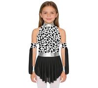 Yeahdor Kids Girls Cavegirl Costume Caveman Costumes Leopard Print Patchwork Caveman Style Cave Dress Cow 13-14 Years