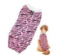 Yeahdor Leopard Print Recovery Suit For Large Dogs Female Spay Surgery Bodysuit Abdominal Wound Care Pink Zebra XL