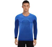 Yeahdor Mens Padded Goalie Shirt Goalkeeper Jersey Circle Printed Long Sleeve Football Training Tops Blue