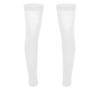 Yeahdor Men's Sissy Lingerie Thigh High Footless Half Leggings Calf Support Socks Stretchy Stockings Pantyhose White One Size