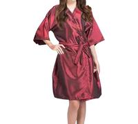 Yeahdor Salon Professional Hair Cutting Gown Kimono Style Waterproof Cape for Barbers and Home Use Red One Size