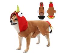 Yeahdor Turkey Costume For Dogs Cozy Winter Pet Clothes With Plush Wings For Thanksgiving Christmas Parties Photo Props Brown L