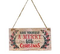 YeahiBaby Christmas Door Hanging Decorations Wooden Door Hanging Sign with Have Yourself a Merry Christmas Pattern 20 x 10 x 0.5cm