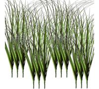 YEAHLEE Outdoor Faux Grass Realistic Artificial Grass Plant Fresh Decorative Artificial Plants for Home Garden Outdoor Decor (Green, 12 Pcs)