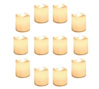 Yeahmart Pack of 24 Realistic and Bright Led Candle Lights, Battery Operated LED Tealights, Flameless Tea Lights with Warm White Bulb Light for Wedding, Table, Gift, Outdoor