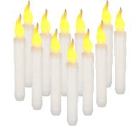 Yeahmart Pack of 6 LED Taper Candle Lights, Flameless Battery Operated Floating Candles for Christmas Wedding Churches Birthday Party Decorations, Warm White, Dia 0.79 x 6.5 Inch