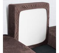 Yeahmart Sofa Seat Cushion Cover, Sofa Cushion Slipcovers Stretch Velvet, Couch Cushion Covers Replacement for Individual Cushions with Elastic Bottom (Brown, 3 Seater)