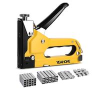 YEAHOME Heavy-Duty 4-in-1 Stapler Gun with 4000 Staples, Manual Brad Nailer for Wood, Crafts, Carpentry, Decoration DIY