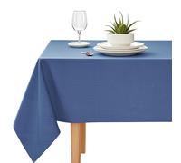 YEAHSEA PVC Table Cloth Rectangle 180x140cm,Dining Table Cover Wipe Clean Table Cover Resistant Wrinkle Free for Kitchen Party Outdoor Indoor，Navy Blue