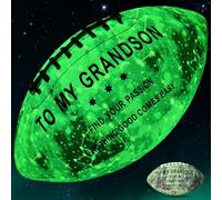 YeahShoot Gift for Grandson Glow in The Dark American Football by Size 9, 100% Brighter in Total Dark with Premium Fluorescent Material, Perfect for Night Rugby/Football & Gifting to Teens & Adults