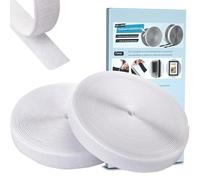 YeahWhee Velcro Tape, Self-Adhesive, Extra Strong, 10m x 2cm, White, Double-Sided, Hook Tape for Mounting, Crafts, Decoration, DIY