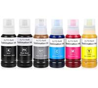 YeaImage Sublimation Ink Refill Bottle Use for EcoTank Photo ET-8550, EcoTank Photo ET-8500（BK PBK C M Y GY, 600ml）
