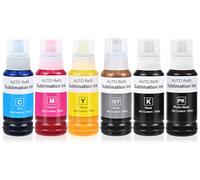 YeaImage Sublimation Ink Refill Bottle Use for EcoTank Photo ET-8550, EcoTank Photo ET-8500（BK PBK C M Y GY, 600ml）