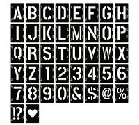 YEAJON 16 Inch Letter Stencils Symbol Numbers Craft Stencils, 42 Pcs Reusable Alphabet Templates Interlocking Stencil Kit for Painting on Wood, Wall, Fabric, Rock, Sign, DIY Art Projects