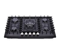 Yeakcco 30 Inch Gas Cooktop, Built-in 5 Burners Stainless Steel Gas Stovetop Propane/Natural Gas Convertible Stove Top Dual Fuel Gas Hob (Black)