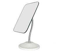 YEAKE Adjustable Flexible Gooseneck Makeup Mirror,360°Rotation Folding Portable Desk Vanity Mirror with Stand Shower Shaving Cosmetic Table Mirror Square