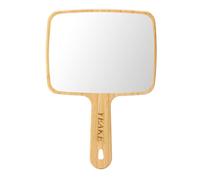 YEAKE Hand Mirror, Natural Bamboo Handheld Mirror with Handle, Single-Sided, Portable Travel Cosmetic Mirror for Men and Women, 6.9 inches W x 9.9 inches L