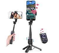 Yeaki Selfie Stick Tripod with Detachable Wireless Remote, Extendable 32” Tripod for iPhone Compatible with Android, Portable Lightweight Aluminum Phone Tripod Stand for Travel
