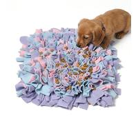YEAKOO Dog Snuffle Mat, Hand Woven Dog Sniffing Pad Soft Pet Nose Work Smell Snuffling Mat Training Feeding Foraging Skill Blanket Pet Play Puzzle Toys 45cmx45cm (Yellow/Purple/Pink)