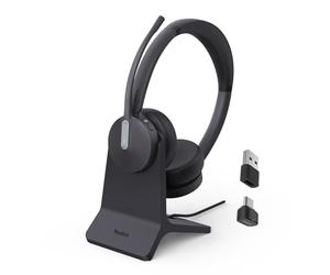 Yealink BH70 Dual Wireless Headset with Mic for Work, 3 Mic AI Noise Cancellation, Bluetooth Headphones Teams Certified,35h Talk Time, Charging Stand & USB Dongle for PC,Flip to Mute for Hybrid Work
