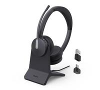 Yealink BH70 Dual Wireless Headset with Mic for Work, Charging Dock,USB C | 3 Mic AI Noise Cancellation,Bluetooth Headphones Microsoft Teams&Zoom Certified,BT5.3&Dongle for PC,Flip to Mute Homeoffice