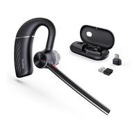 Yealink BH71 Pro Bluetooth Headset with Charging Case,4-Mic Noise Cancellation Handsfree Bluetooth Earpiece for PC,Cell Phone, Single Wireless Headset for Work Teams Certified,2 Device Connection