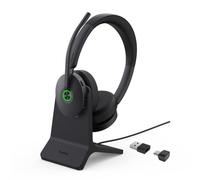 Yealink BH74 with Stand ANC Wireless Bluetooth Headset, 6x Hybrid Noise Cancelling Mic, On Ear Work Headsets, 32H Talking Battery Life, Microsoft Teams Zoom Certified for Open Office