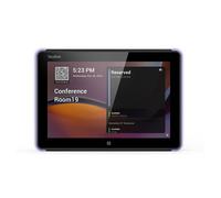 Yealink RoomPanel E2 8″ all-in-one Android 13 panel with LED status bar, touch control, and RFID/NFC for room scheduling.