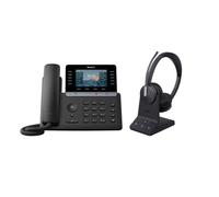 Yealink SIP-T74W IP-Telefon & WH64 Duo DECT-Headset A complete communications kit comprising a professional IP telephone and a wireless DECT headset