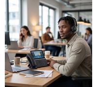 Yealink T88W Telephone Bundle + WH68 Workstation UC Headset Professional bundle featuring the Yealink T88W IP phone and the UC WH68 Workstation