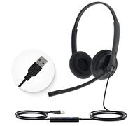 Yealink UH34 Lite Dual - USB-A Duo Headset with USB connection for PC and IP phones - foam ear cushions for everyday comfort