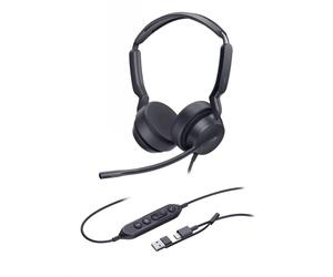 Yealink UH42 MS Duo USB-C/A Wired Teams-certified headset with dual earcups, AI microphone, HD stereo audio, integrated Teams controls, and all-day