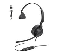 Yealink UH42 USB Headset,Teams Certified,With Mic,USB-C/A | Microsoft Teams certified,280° rotatable boom mic,all-day comfort,7ft cable,inline controls with LED