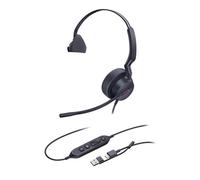 Yealink UH44 Mono USB-C/A Headset with AI Noise Cancelling, 35 mm HD Speaker, Busylight, Rotating Ear Cups, Memory Foam Pads, Inline Controller, Plug and Play, Teams Compatible and Office