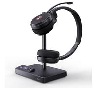 Yealink WH62 Dual Wireless Headset for Microsoft Teams Zoom UC Certified, 525 ft Range DECT Headsets with 2x Noise Canceling Mic for IP Phone,PC, 14H Talk Time Single Ear Office Headset