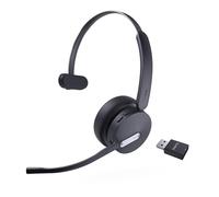 Yealink WH64 Hybrid DECT& Bluetooth Wireless Headset with Mic for Work, Bluetooth Headphones with DECT Dongle, 3X Mic, 492ft Range,26H Talk Time, Office Portable Single On Ear Headsets for PC Laptop