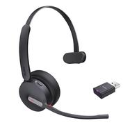 Yealink WH64 Hybrid DECT& Bluetooth Wireless Headset with Mic for Work, Bluetooth Headphones with DECT Dongle, 3X Mic, 492ft Range,26H Talk Time, Office Portable Single On Ear Headsets for PC Laptop