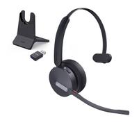 Yealink WH64 Hybrid DECT Wireless Headset with Mic,Bluetooth Headphones | Dual Mode,Charging Stand,3xNoise Canceling Mic,492ft Range,26H Talk Time,Office Portable Mono On Ear Headsets for PC Laptop