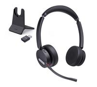 Yealink WH64 Hybrid with Stand DECT& Bluetooth Wireless Headset with Mic for Work, Bluetooth Headphones, 3X Mic, 492ft Range,32H Talk Time, Office Portable Stereo On Ear Headsets for PC Laptop