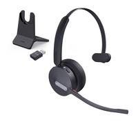 Yealink WH64 Hybrid with Stand DECT& Bluetooth Wireless Headset with Mic for Work, Bluetooth Headphones, 3X Mic, 492ft Range,26H Talk Time, Office Portable Single On Ear Headsets for PC Laptop