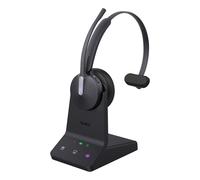 Yealink WH64 DECT & Bluetooth Mono Teams Wireless Headset with Microphone, 606 ft Range On Ear Headphones with 3X Noise Cancelling Mic,26H Talk Time,Microsoft Certified PC Headsets for Work,VoIP Phone