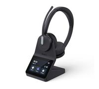 Yealink WH64 Pro DECT& Bluetooth Wireless Headset, Teams UC Zoom Dual Ear Headphones,3.5" Touchscreen,606 ft Range,3X Noise Cancelling Mic,32H Calls,Office Work Headsets for DeskPhone,Laptop,Mobile