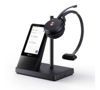 Yealink WH66 Wireless Headset with 4" Screen, DECT Headset with Mic for Teams,Zoom Certified with 525ft Range,Full-duplex Speaker,13H Call Time,Office Work Headphone for Desk Phone,PC,Cell Phone