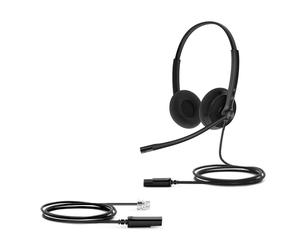 Yealink YHS34 Dual Lite Duo headset with QD connection and RJ cable, ultralight design - ideal for offices and IP communications.