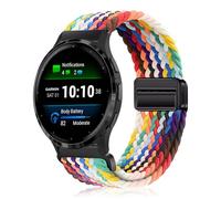 YealRed 18mm Nylon Strap Compatible with Garmin Venu 4 41mm/Venu 3S / 2S / Vivomove 3S / Vivoactive 4S, Magnetic Buckle Sport Nylon Replacement Band for Garmin Forerunner 255S / 265S (Rainbow)