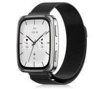 YealRed 20 mm Metal Watch Strap Compatible with Amazfit Active 2 Square/Active 2 /GTR Mini/GTS 4, Breathable Magnetic Replacement Band Compatible with Amazfit T-Rex 3 Pro 44mm/Bip 3 Pro (Black)