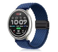YealRed 20mm Nylon Strap for Amazfit Cheetah 2 Pro/Active 3 Premium/Active 2 Square, Elastic Sport Watch Band, Magnetic Braided Replacement Band for Amazfit GTR Mini/GTS 4 Mini/Bip 3 Pro (Blue)