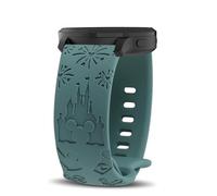 YealRed 20mm Silicone Strap Compatible with Garmin Approach J1 /Vívoactive 6/5, Women's Cute Anime Cartoon Engraving Watch Band for Garmin vivomove Forerunner 570 42mm/ 165/165 Music (Green)